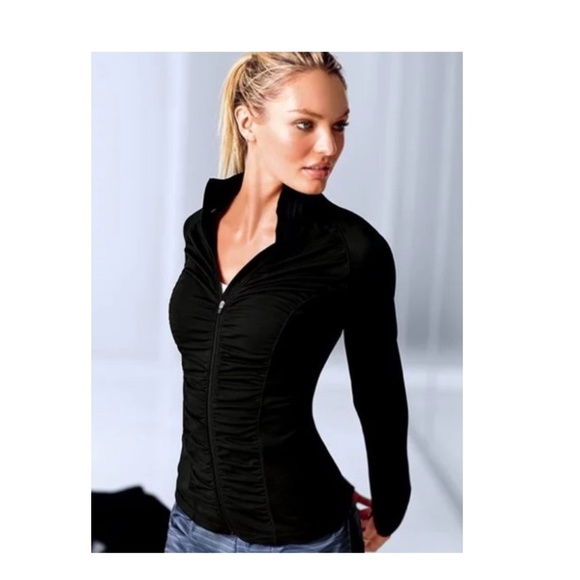 Victoria's Secret Black Vsx Sexy Knockout Jacket Zip Up Workout Wear XS - Picture 3 of 5
